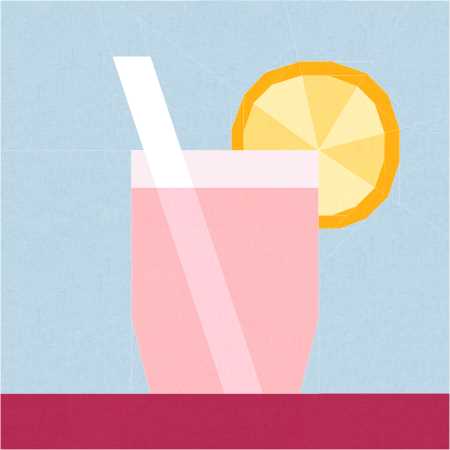 Lemonade FPP Quilt Block by Penny Spool Quilts - Pink lemonade