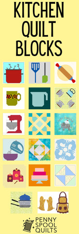 Free kitchen quilt blocks from Quilt Block Mania at Penny Spool Quilts