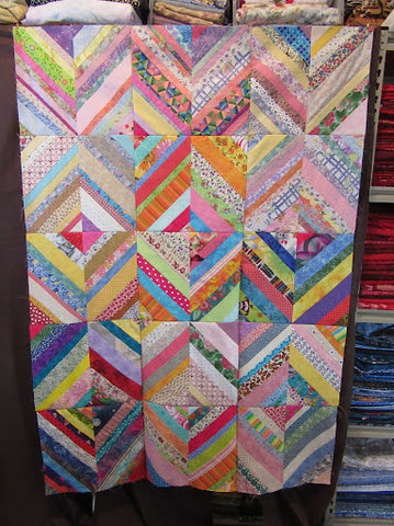 Scrap management blog series - how to make string quilts - pastel coloured string quilt