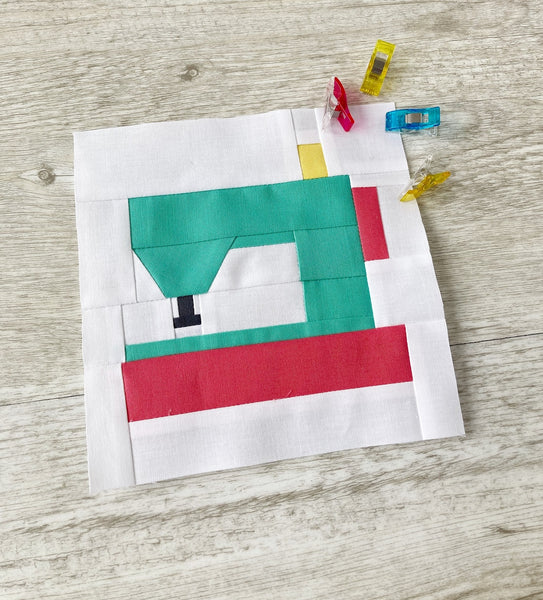 Sewing machine quilt block by Penny Spool Quilts