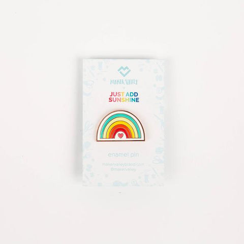rainbow enamel pin - rainbow roundup at penny spool quilts