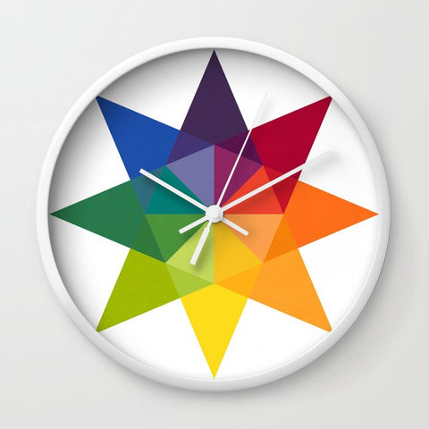 Rainbow Star Wall Clock - Rainbow Roundup at Penny Spool Quilts