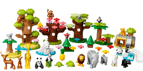 LEGO DUPLO Wild Animals of Asia 10974, juego de ladrillos con panda y  elefante, figuras de juguete para bebés, más sonidos, juguetes para niños