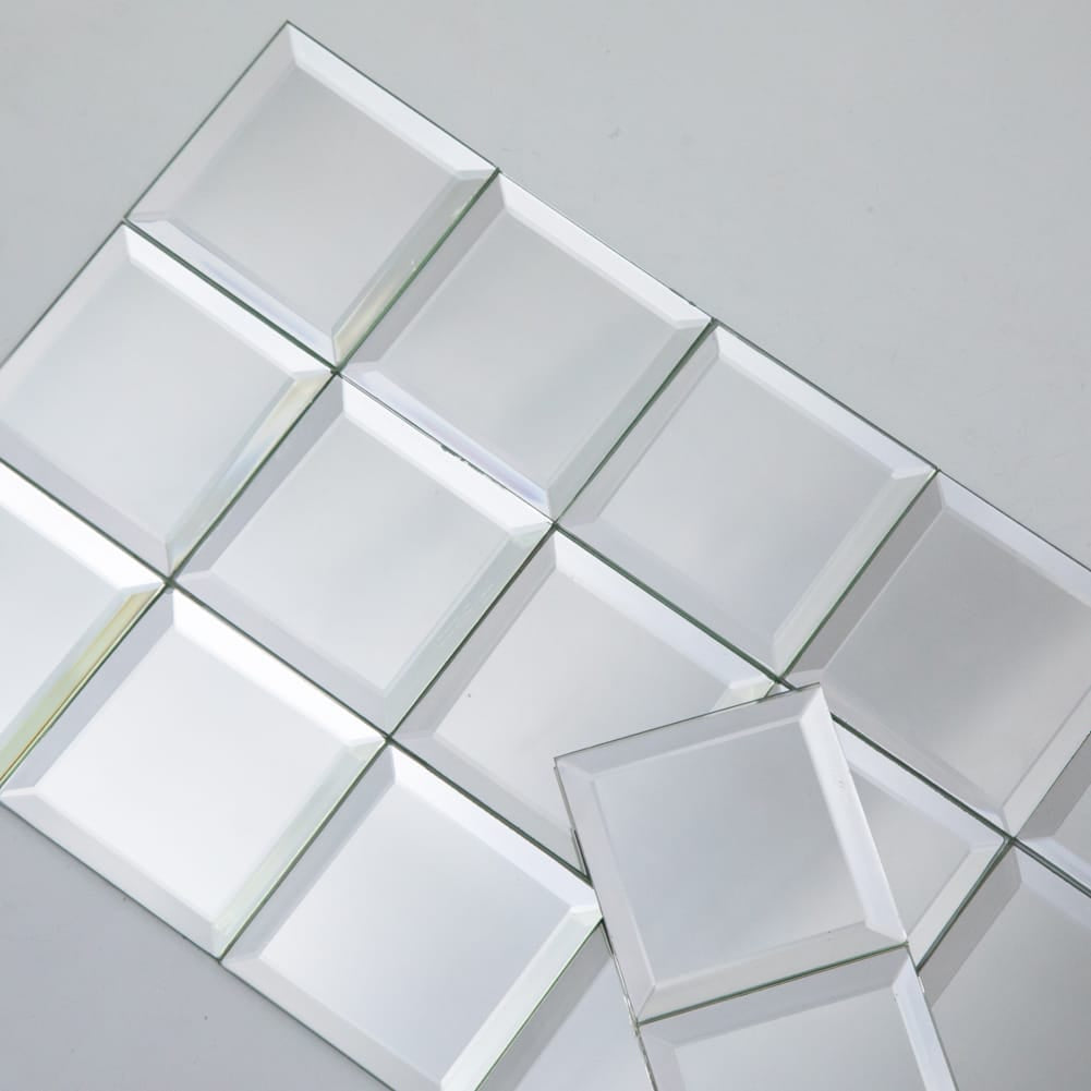 Square Mirror Glass Tile With Beveled Edge 3 X 3 Inch Soulscrafts