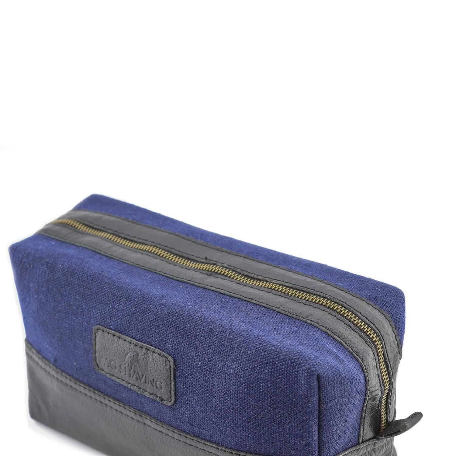 JAG Luxury Genuine Leather & Canvas Travel Toiletry Bag 