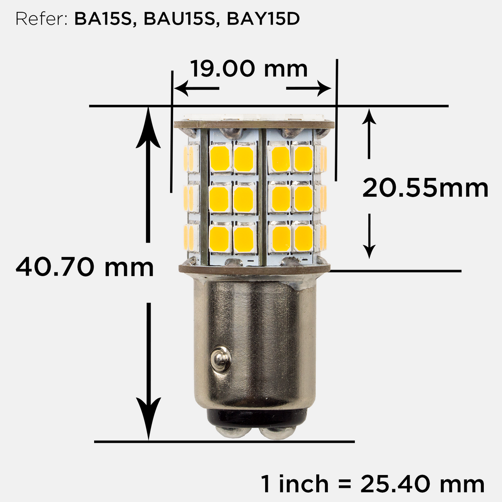 49 SMD  LED Automotive Turn Signal Bulb (Wedge T20 3157 / Bayonet BA15S,  BAU15S, BAY15D)