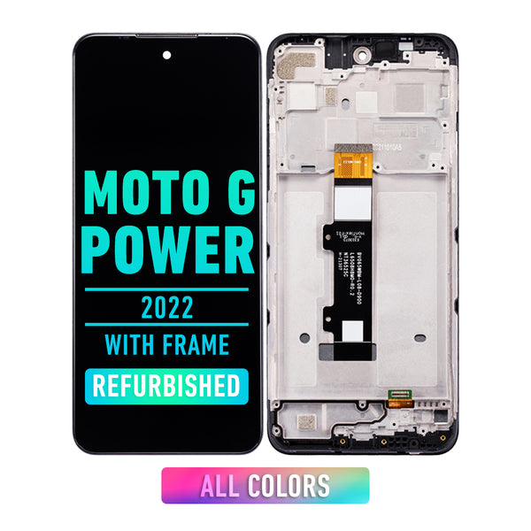 Motorola Moto G Power (XT2165/2022) LCD Screen Assembly Replacement With Frame (Refurbished) ALL COLORS