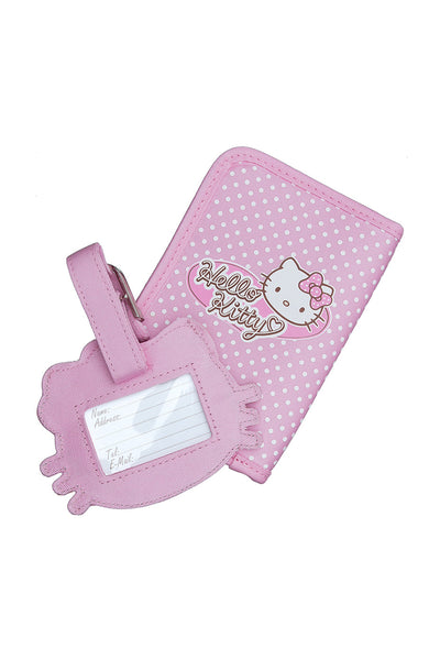 Hello Kitty Pink Passport Holder and Luggage Tag Set With Gift Box 2