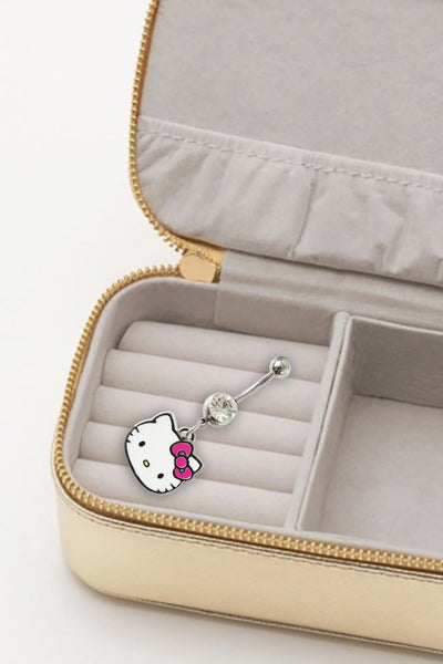 Hello Kitty White enamel belly Bar (Austrian Crystal) 5