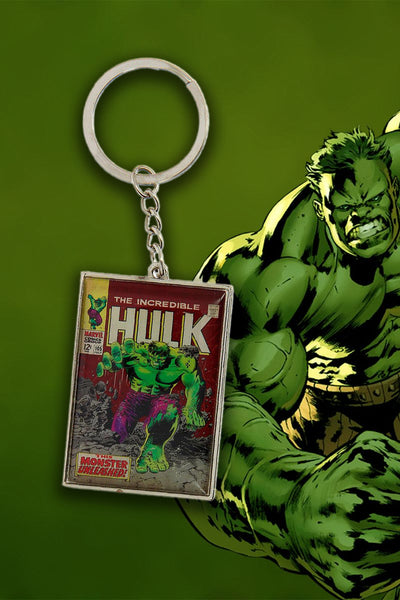 Marvel Comic Close Up Hulk Metal Key Ring 0