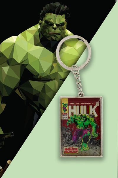 Marvel Comic Close Up Hulk Metal Key Ring 6