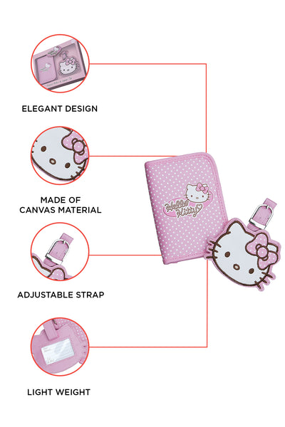 Hello Kitty Pink Passport Holder and Luggage Tag Set With Gift Box 1