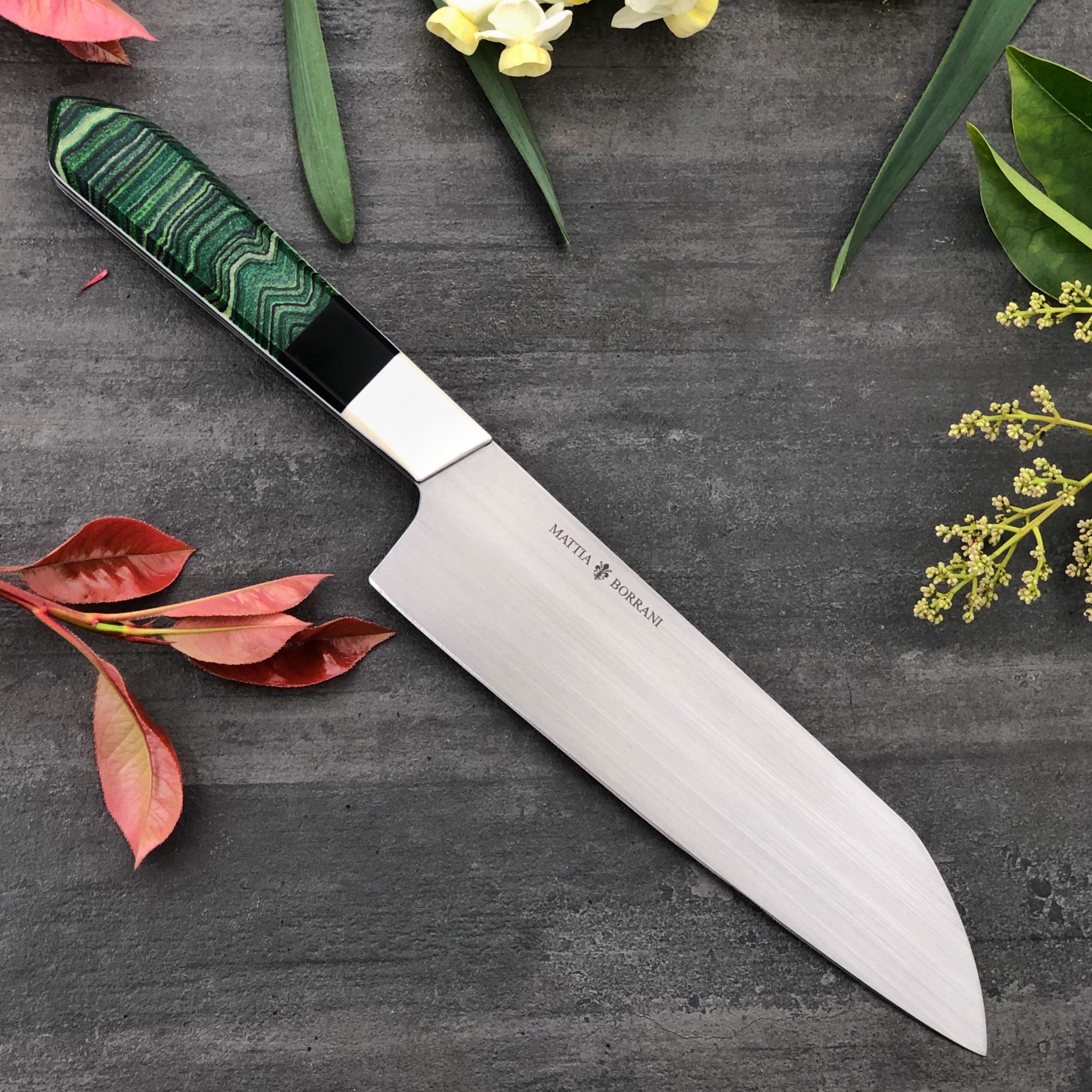 DAMASCUS Bowie Chef® Engraved Series – Mattia Borrani Cutlery