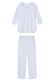 LAKE | Women | Pima Cotton Pajamas | Hydrangea Maternity Long Long Set