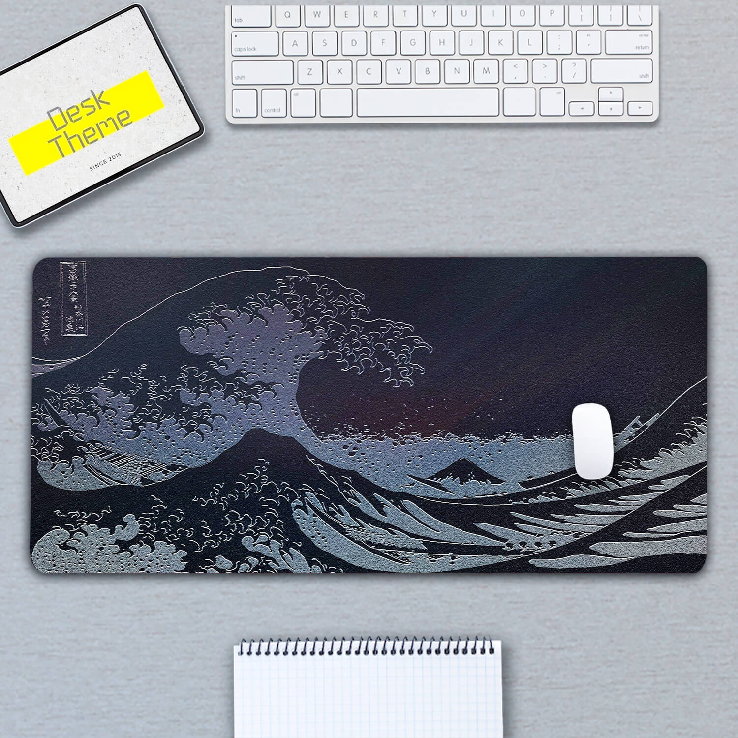 japanese wave desk mat