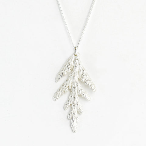 Sterling Silver Cedar Leaf Pendant | Tree Jewelry