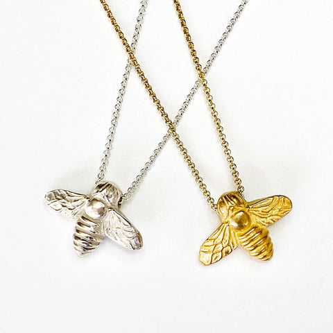 Two Bee Pendant Necklace Set
