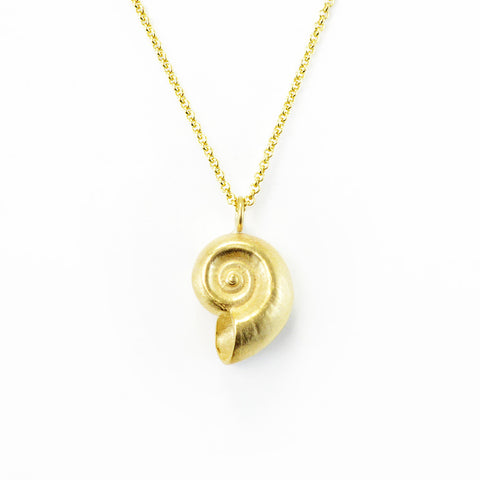 nautilus golden bronze pendant necklace