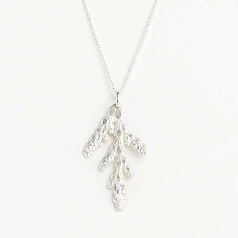 Sterling Silver Cedar Leaf Pendant | Tree Jewelry