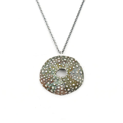 pacifica sea urchin pendant in sterling silver