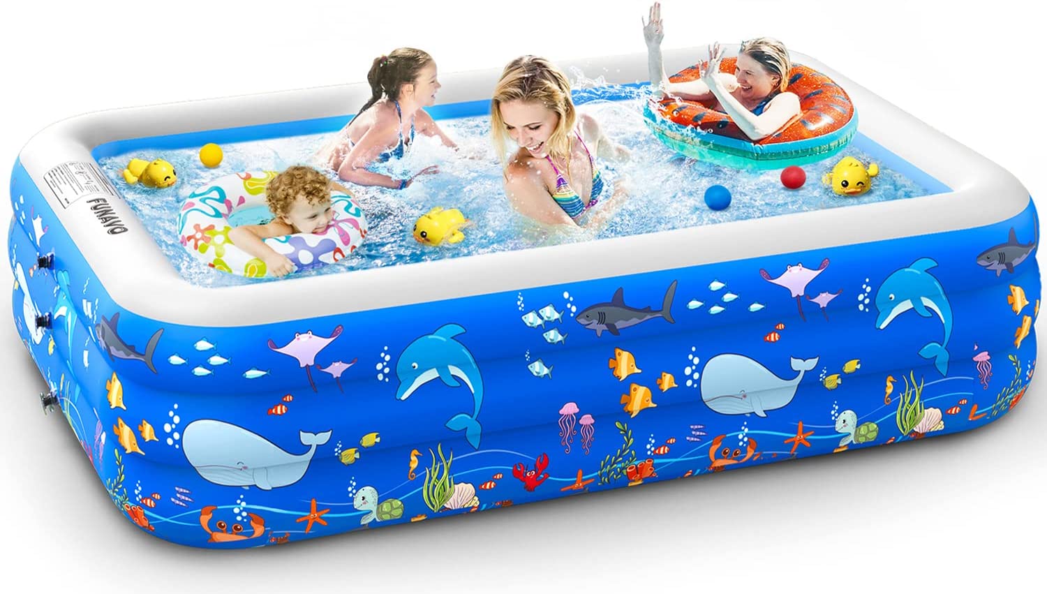 Kiddie inflatable pool, blowup pool