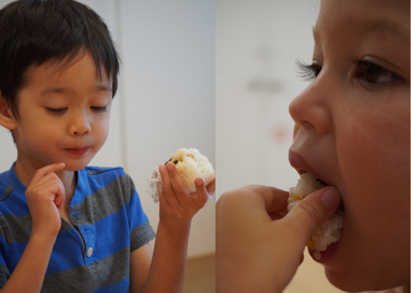 kids enjoying rice