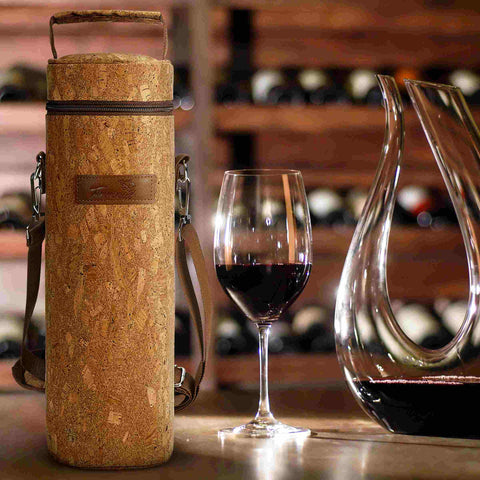 Wine cork patterned wine bag, single bottle wine bag in winery.