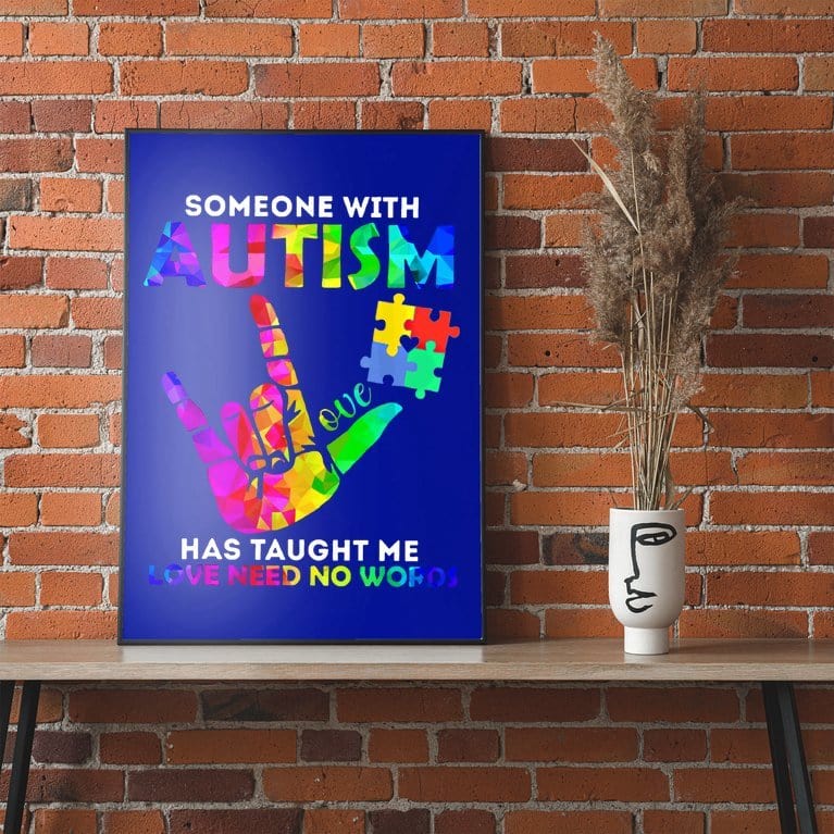 In This House We Do Autism We Don’t Go Down Without A Fight Sunflower  Autism Awareness Poster, Canvas