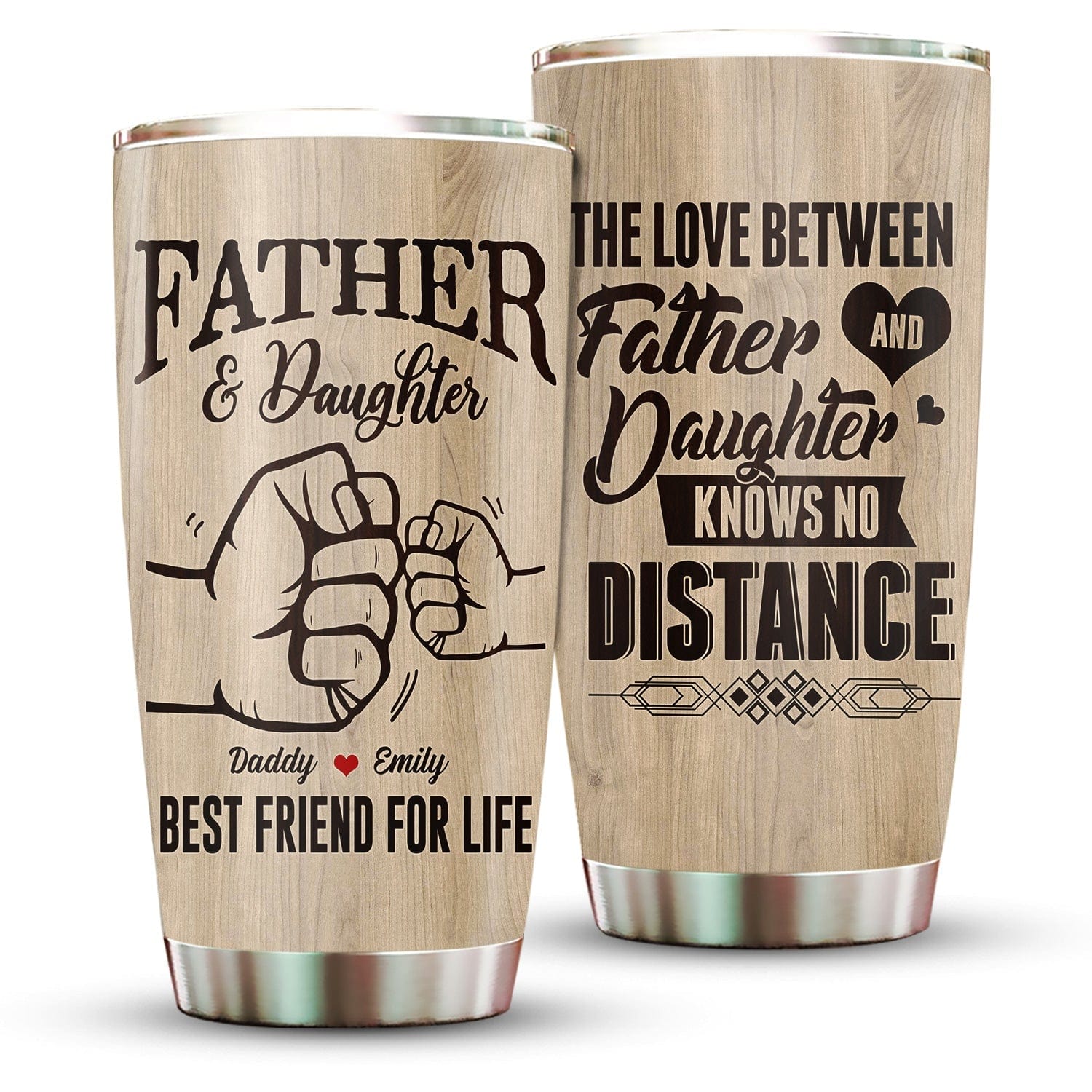 (Up to 4 Kids) Papa Bear The Most Powerful And Relentless Man Personalized  Father's Day Gift For Dad Stepdad From Daughter Bonus Dad Tumbler 20oz Insulated  Cup