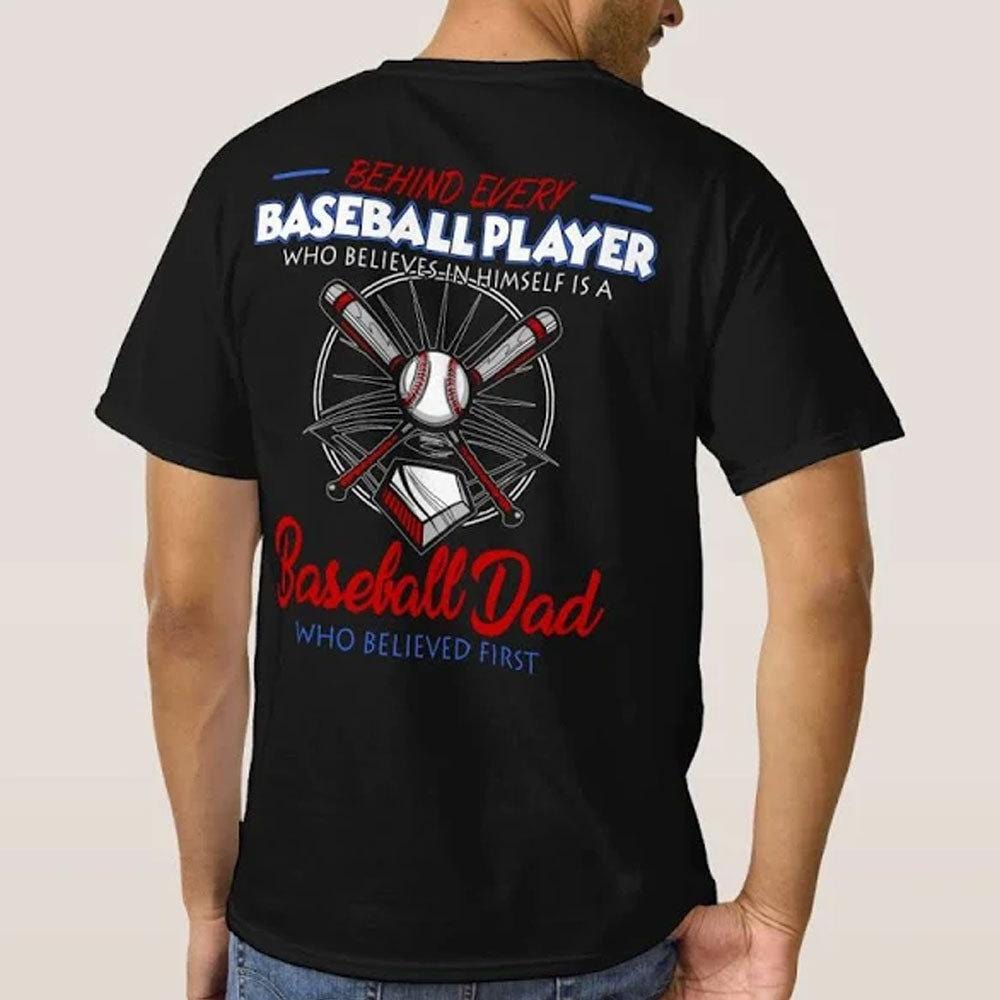 Custom Baseball Team and Player Number Tee for Dad