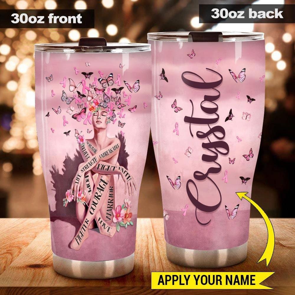 Cute Tumblers  Give Cancer The Boot Breast Cancer Awareness Tumbler – Pink  Warrior Gifts.com