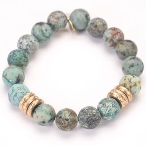 10mm African turquoise crystal bracelet