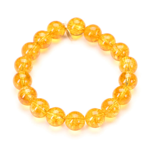 10mm polished citrine beaded bracelet