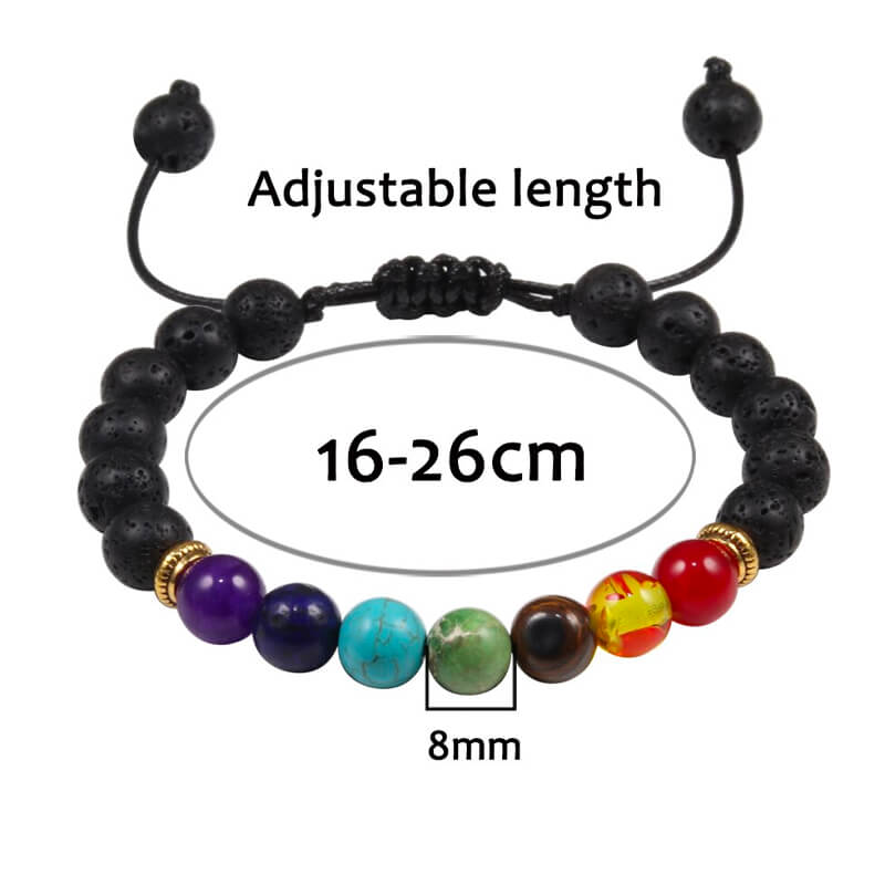 7 Chakra Lava Rock Balance Bracelet – MindedSpirit.com