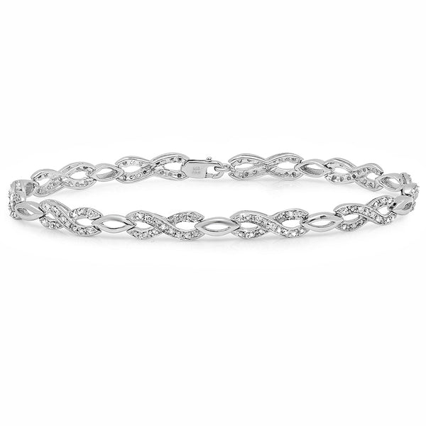 1/4ct Diamond Infinty Tennis Bracelet in .925 Sterling Silver | MLG Jewelry