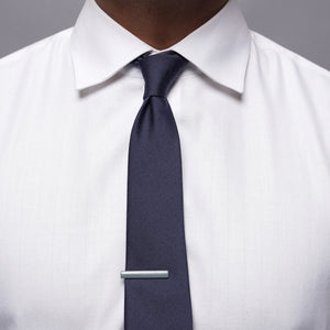 Solid Wool Navy Tie alternated image 3