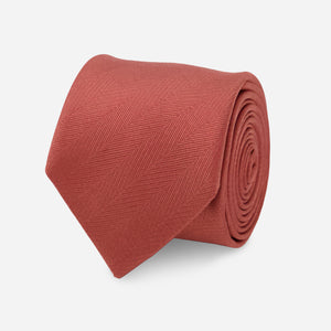 Herringbone Vow Terracotta Tie