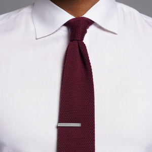 Pointed Tip Knit Burgundy Tie alternated image 3