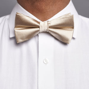 Solid Satin Light Champagne Bow Tie alternated image 1