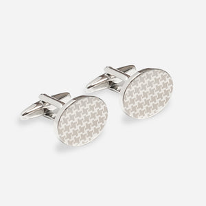 Houndstooth Silver Cufflinks