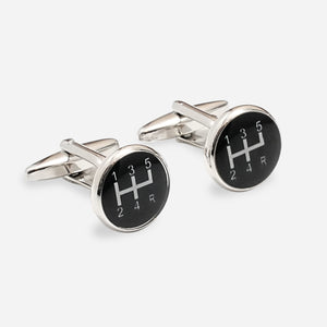 Gear Shift Black Cufflinks