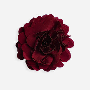 Solid Silk XL Burgundy Lapel Flower