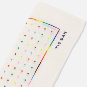 Pride Progress Dots White Pocket Square alternated image 1