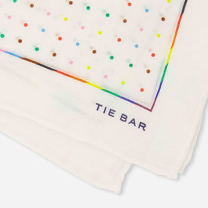 Pride Progress Dots White Pocket Square alternated image 2