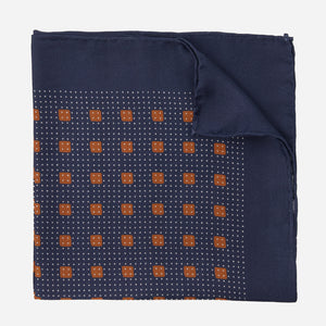 Vintage Geos Navy Pocket Square