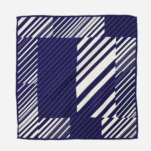 Static Stripes Navy Pocket Square alternated image 3