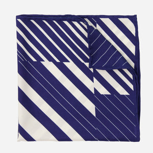 Static Stripes Navy Pocket Square