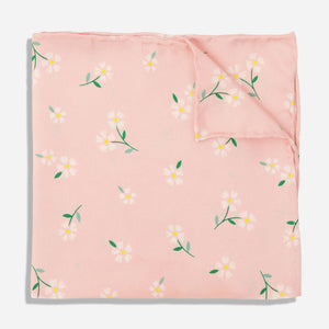 Bikini Sous La Pluie x Tie Bar Fresh Cut Daisies Blush Pink Pocket Square