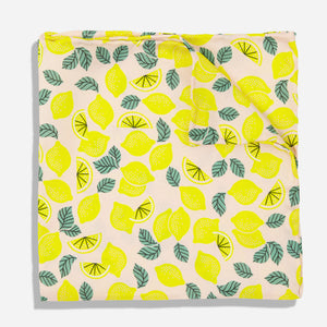 Bikini Sous La Pluie x Tie Bar Fresh Picked Lemon Pale Pink Pocket Square