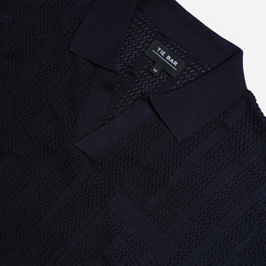 Textured Rib Navy Polo alternated image 1